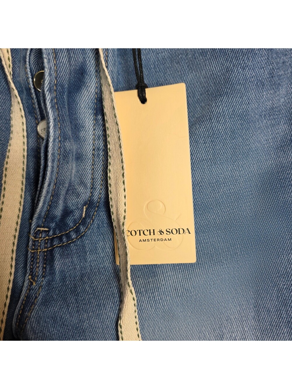 Scotch & Soda Baggy Drawstring Jeans Medium Denim Wide Leg NWT - Picture 4 of 13